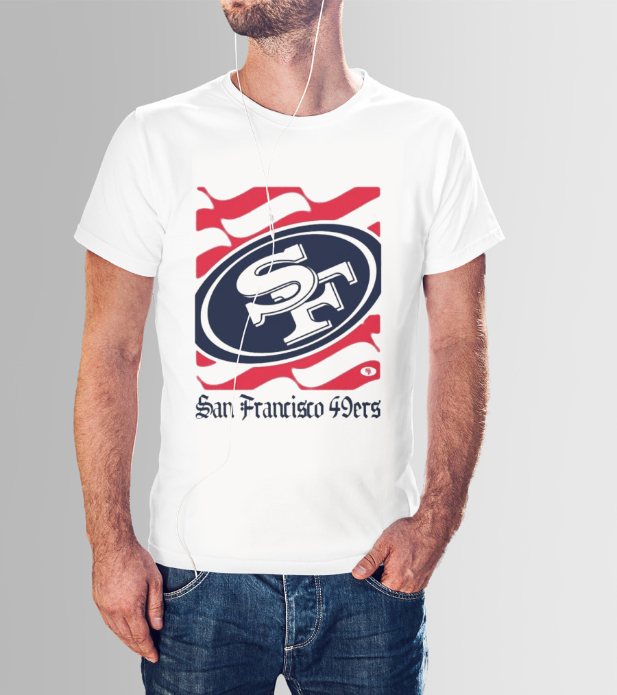 San Francisco 49ers SF Flag Heritage Wordmark T-Shirt