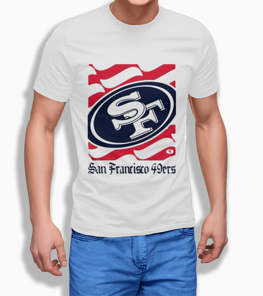 San Francisco 49ers SF Flag Heritage Wordmark T-Shirt