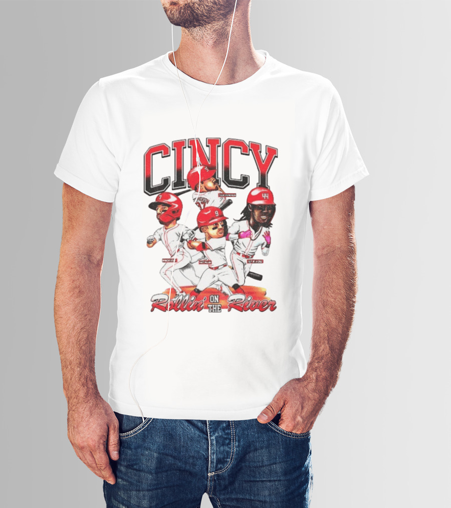 Cincy Spencer Steer Matt McLain Elly De La Cruz Tyler Stephenson Rollin' On The River T-Shirt