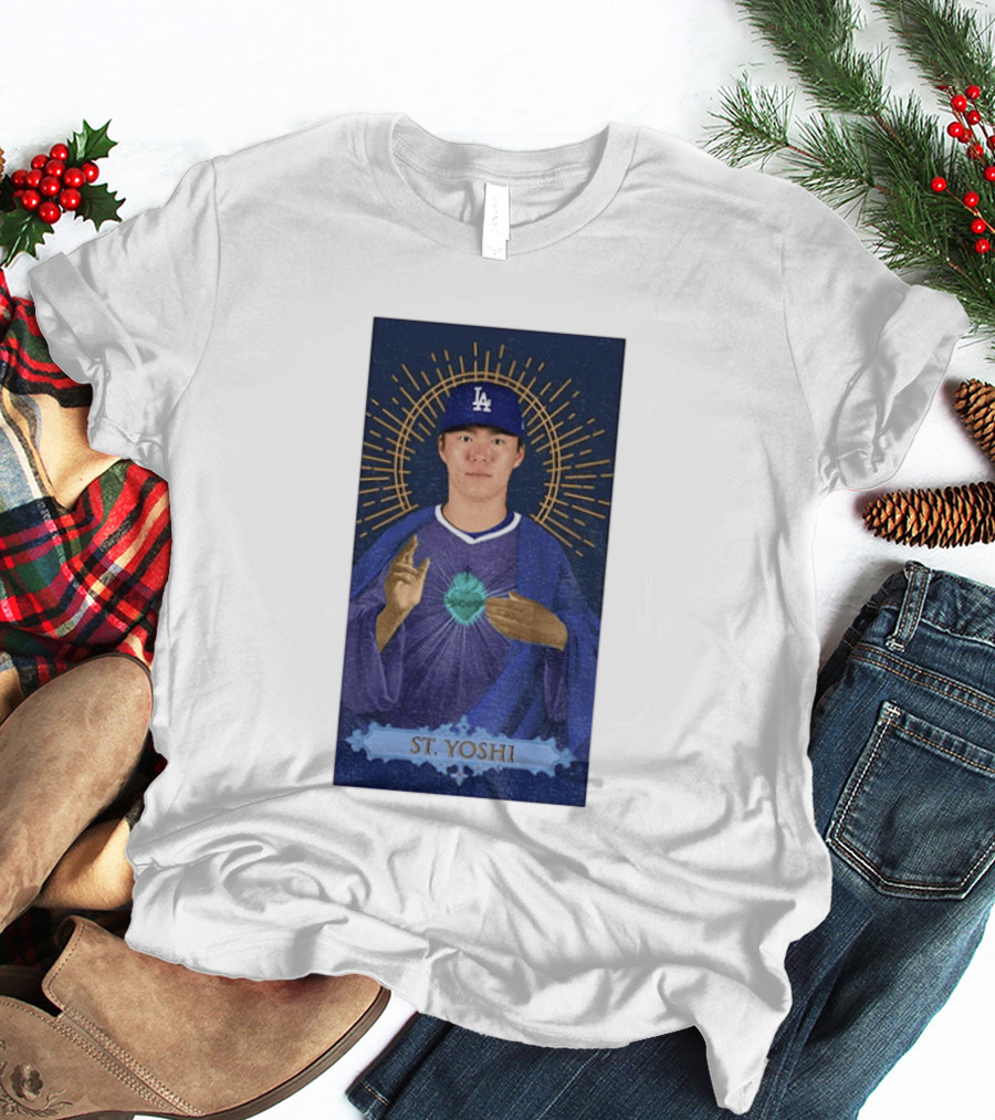 Yoshinobu Yamamoto Dodgers St. Yoshi Halo Icon MLB T-Shirt