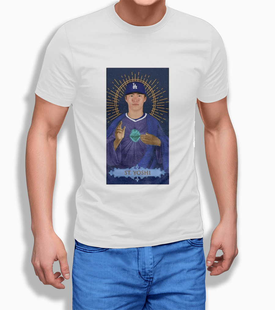 Yoshinobu Yamamoto Dodgers St. Yoshi Halo Icon MLB T-Shirt