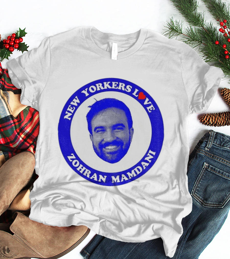New Yorkers Love Zohran Mamdani Big Head Circular T-Shirt
