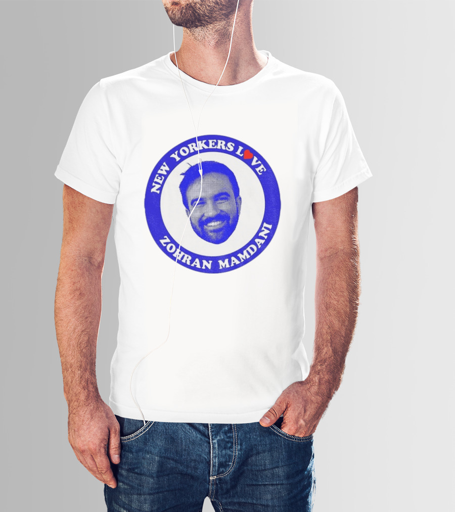New Yorkers Love Zohran Mamdani Big Head Circular T-Shirt
