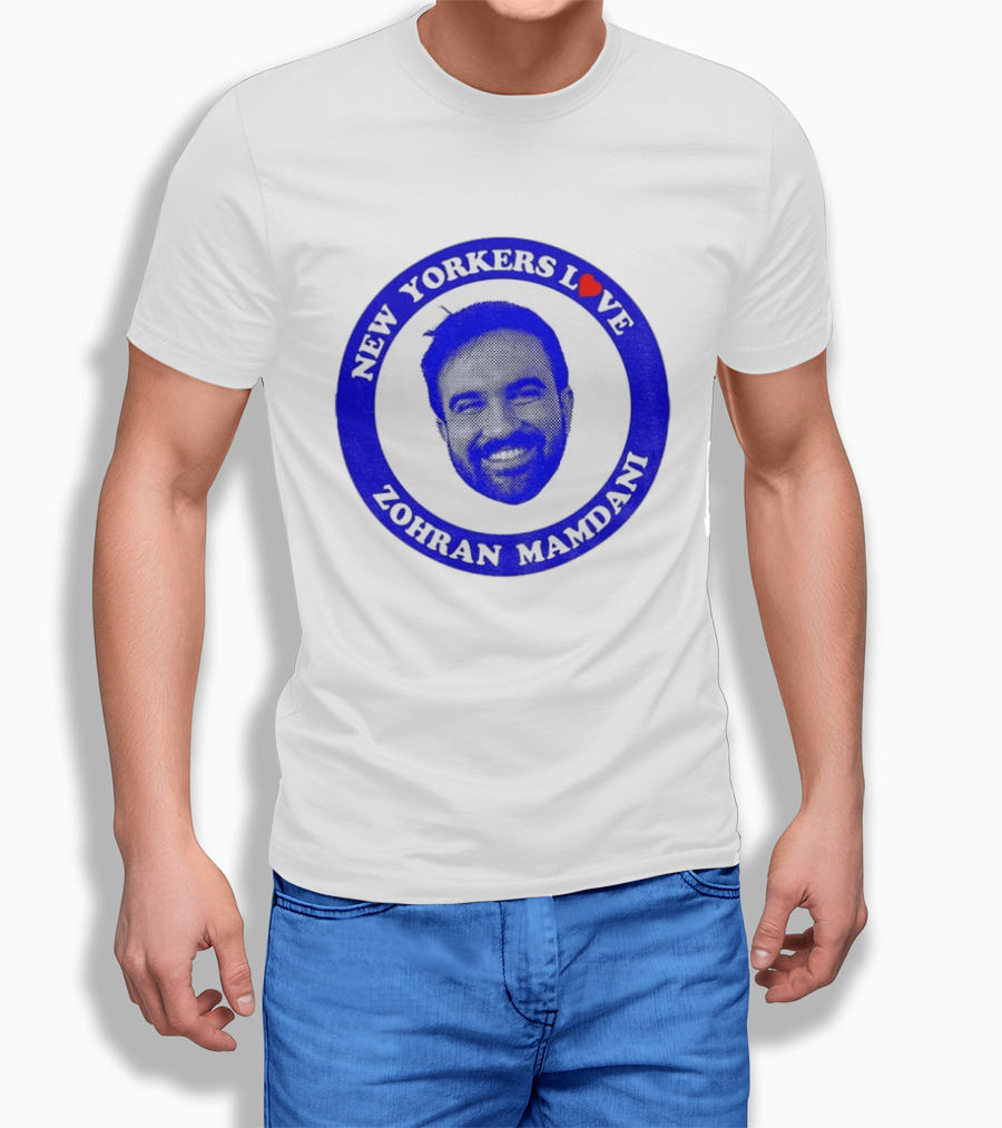 New Yorkers Love Zohran Mamdani Big Head Circular T-Shirt