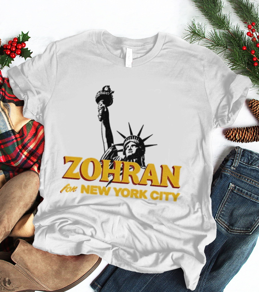 Zohran And Statue Of Liberty New York City Showdown T-Shirt
