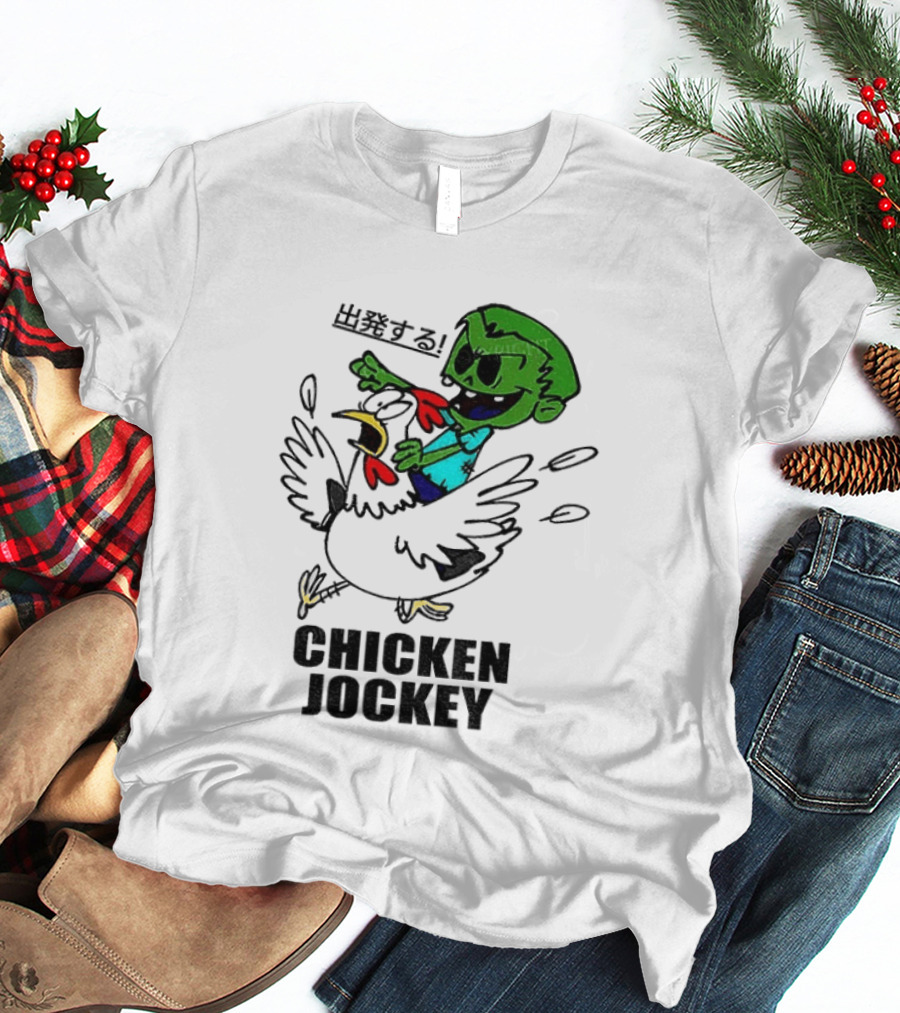 Zombie Chicken Jockey Exclamation Anime T-Shirt