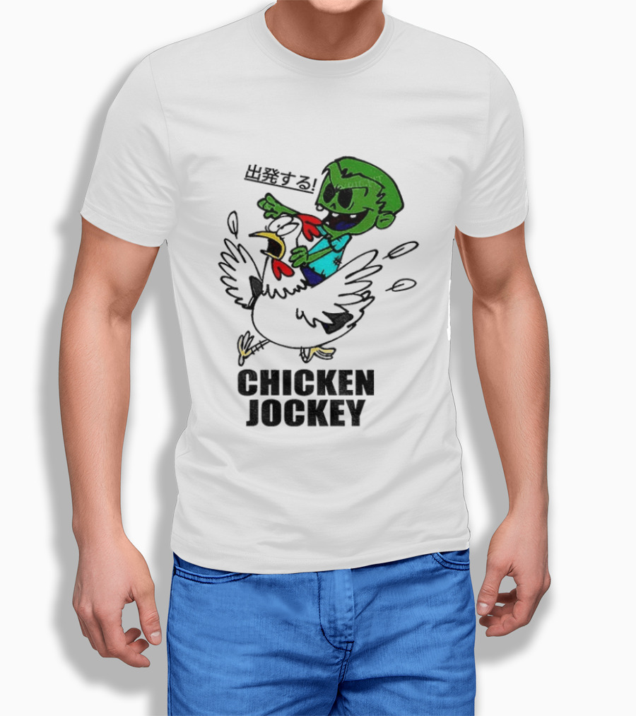 Zombie Chicken Jockey Exclamation Anime T-Shirt