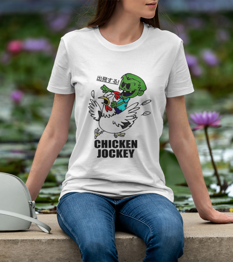 Zombie Chicken Jockey Exclamation Anime T-Shirt