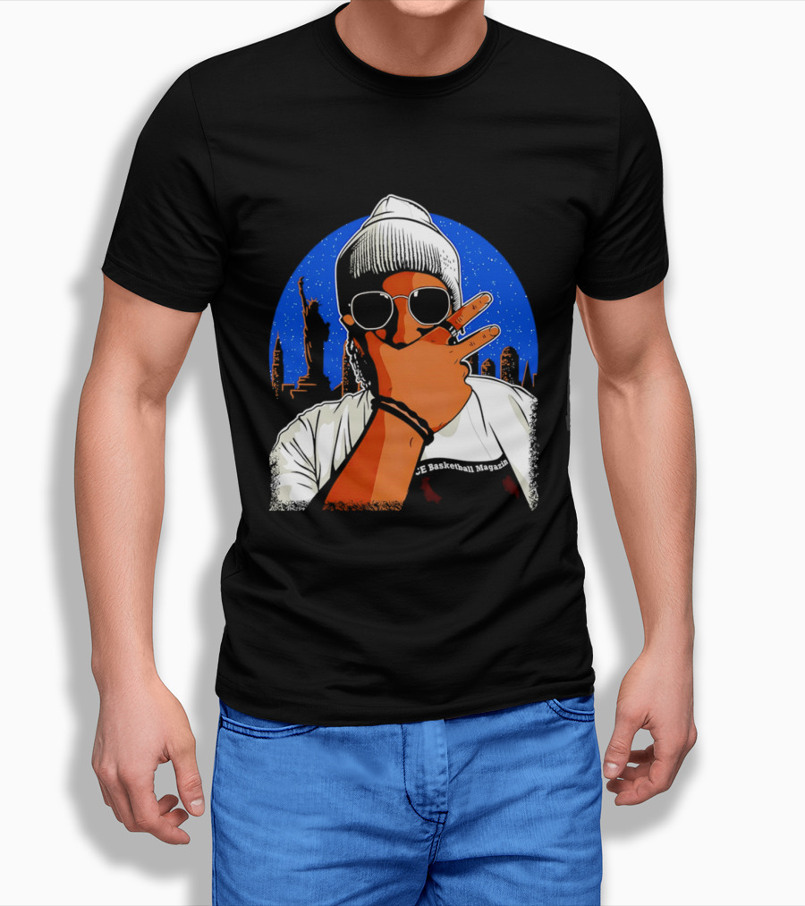 CE Basketball Magazin NYC Skyline Statue Of Liberty Statue Peace Sign T-Shirt