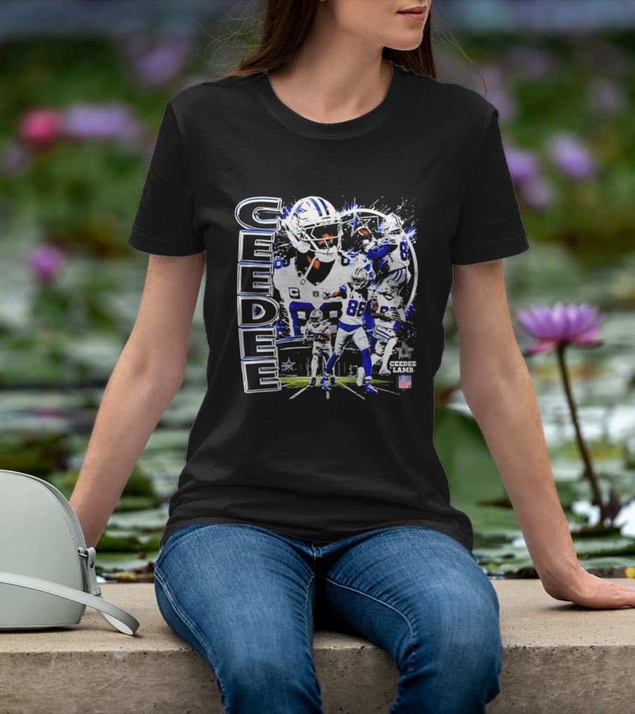 CeeDee Lamb No 88 Dallas Cowboys Collage Player Action T-Shirt