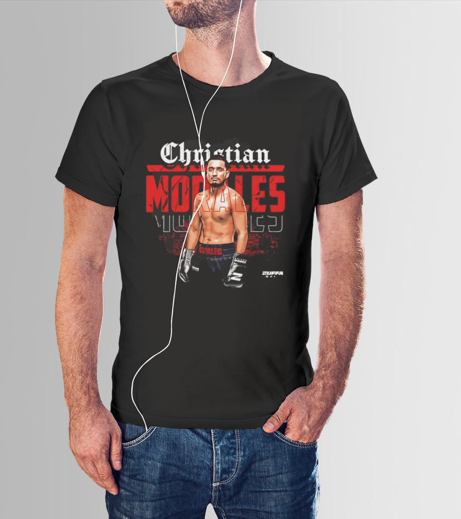 Christian Morales Zuffa Boxer With Boxing Gloves And Zuffa One T-Shirt