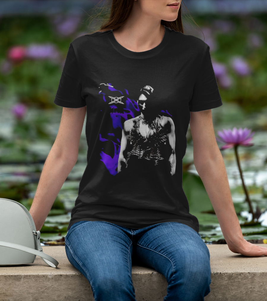 Ken Carson Rhea Ripley WWE Spiked Outfit Collage With Abstract Purple Accents T-Shirt