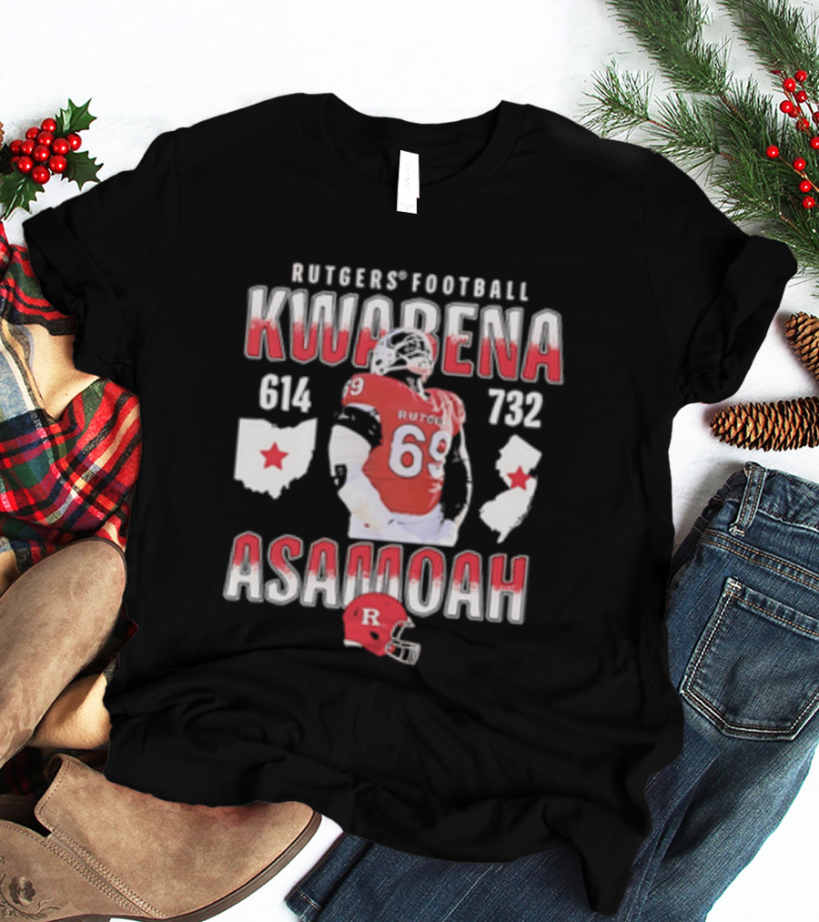Kwabena Asamoah Rutgers Football 69 Ohio New Jersey 614 732 T-Shirt