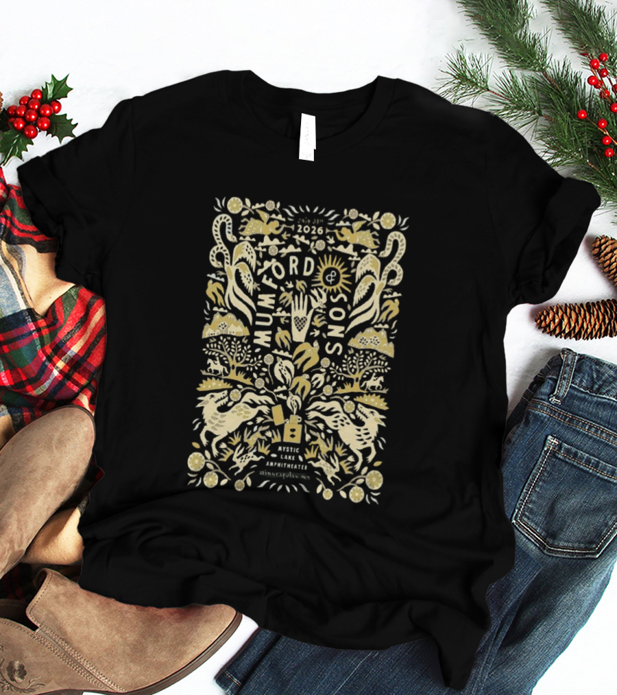 Mumford And Sons Prizefighter Tour Mystic Lake Amphitheater Minneapolis MN July 31 2026 T-Shirt