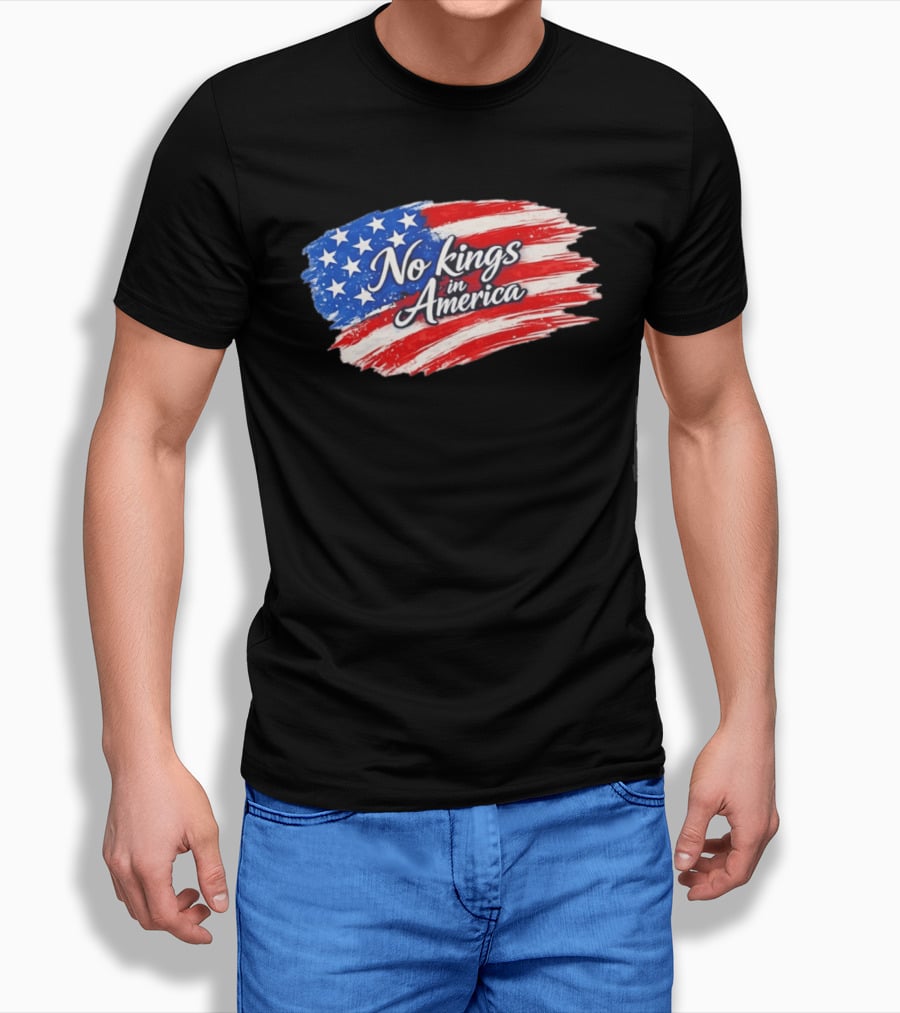 No Kings In America Patriotic Stars And Stripes T-Shirt