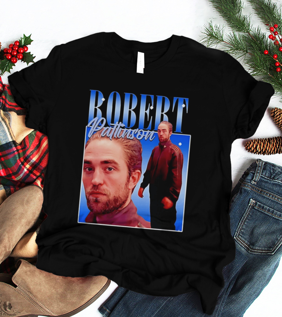 Robert Pattinson Standing Meme Blue Adidas Tracksuit T-Shirt