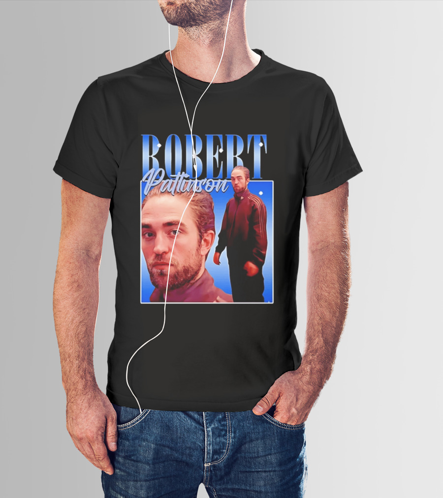 Robert Pattinson Standing Meme Blue Adidas Tracksuit T-Shirt