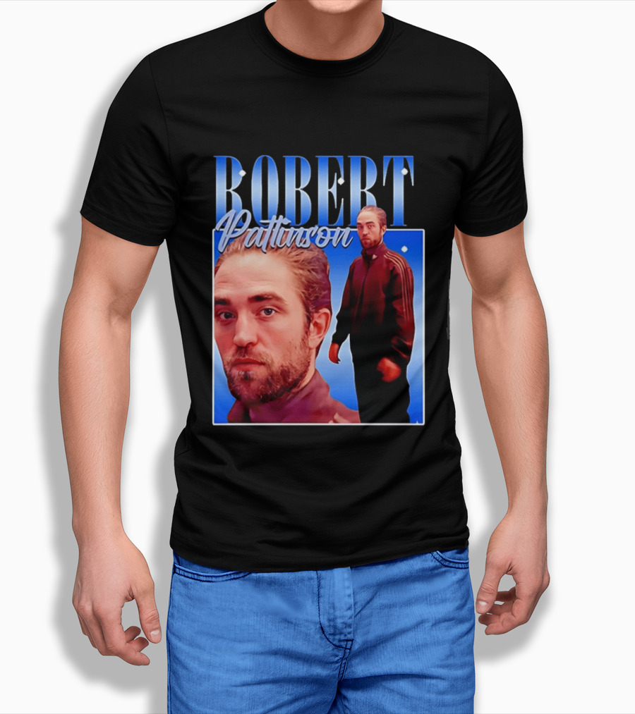 Robert Pattinson Standing Meme Blue Adidas Tracksuit T-Shirt