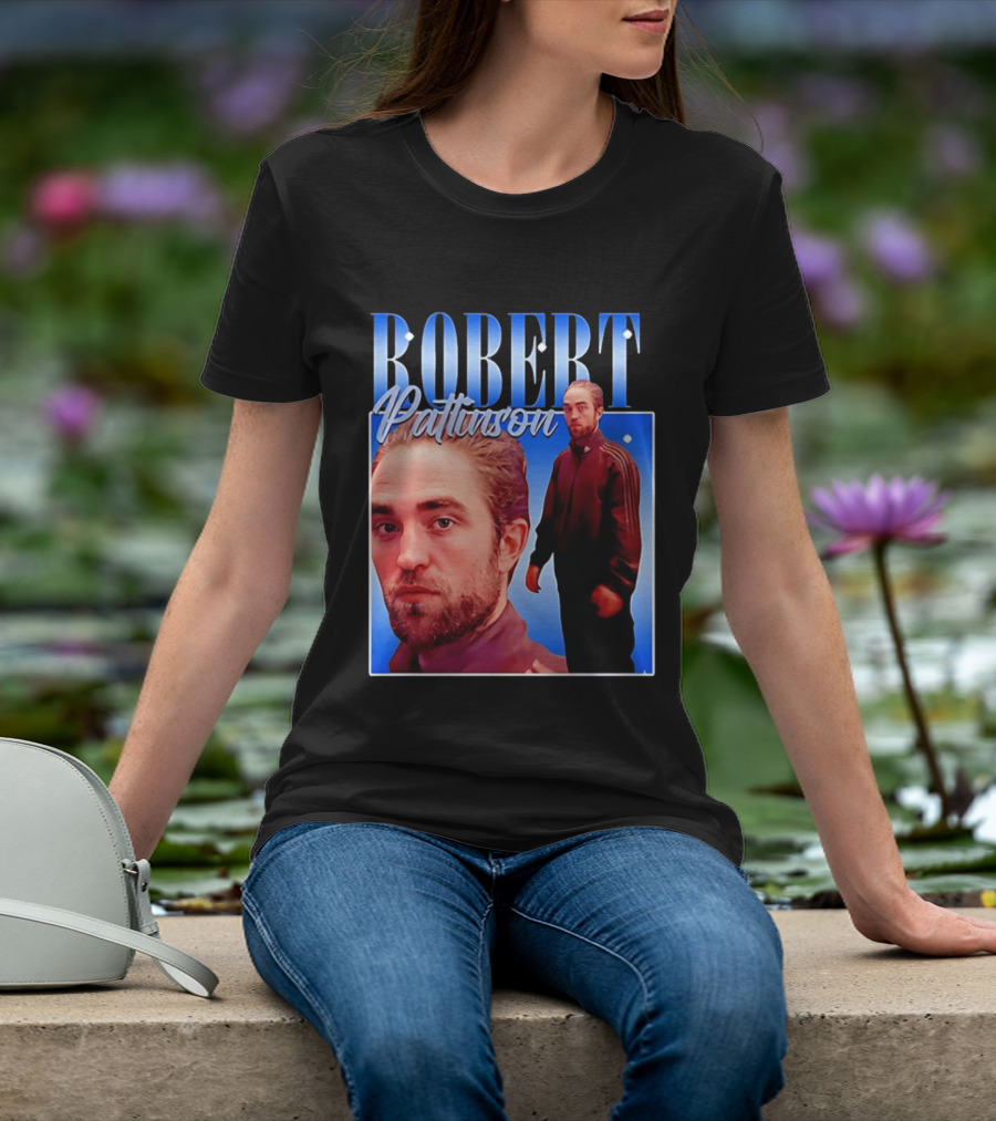 Robert Pattinson Standing Meme Blue Adidas Tracksuit T-Shirt