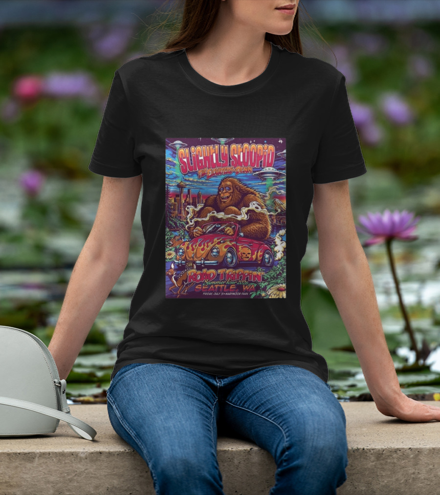 Slightly Stoopid Road Trippin Summer Tour 2026 Seattle WA July 31 Marymoor Park T-Shirt