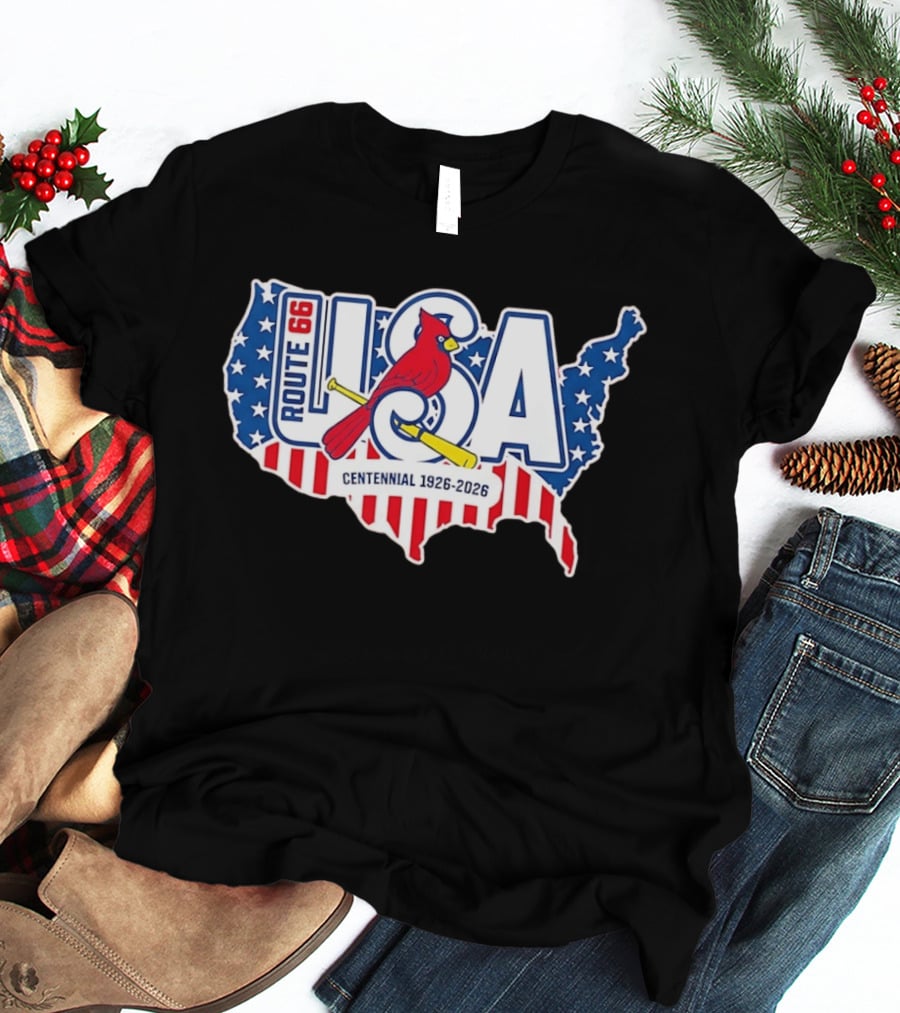 Route 66 USA Centennial 1926 2026 Springfield Cardinals T-Shirt
