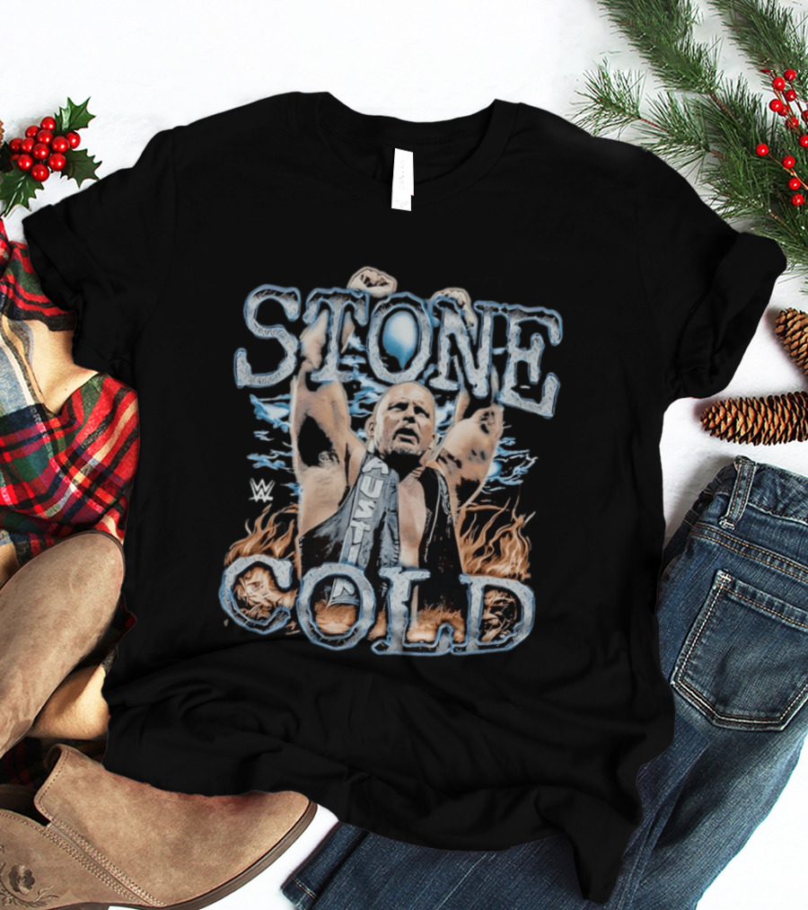 Stone Cold Steve Austin WWE Ice And Flames Iconic Wrestling T-Shirt