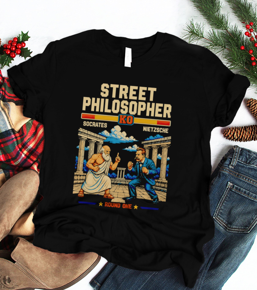 Street Philosopher KO Socrates Nietzsche Round One Colosseum Showdown T-Shirt