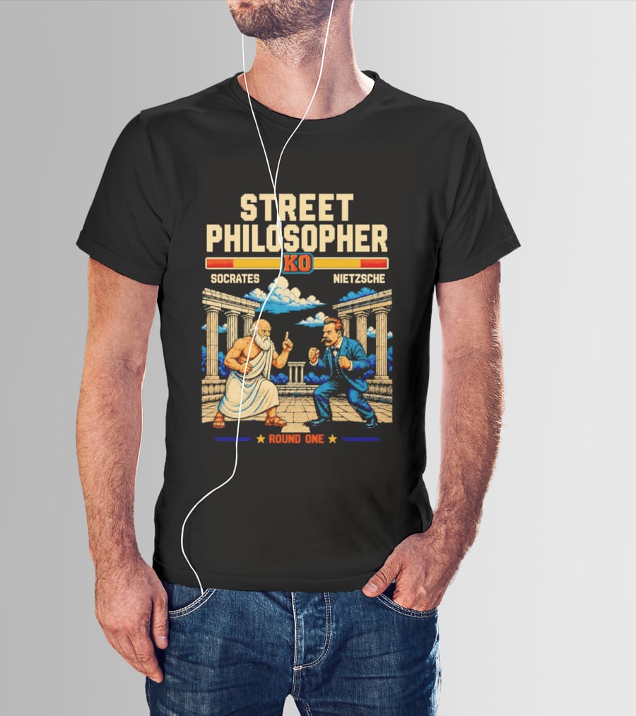 Street Philosopher KO Socrates Nietzsche Round One Colosseum Showdown T-Shirt