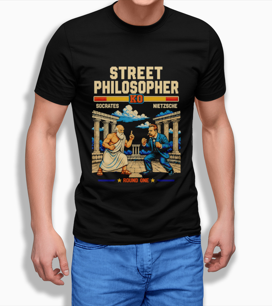 Street Philosopher KO Socrates Nietzsche Round One Colosseum Showdown T-Shirt
