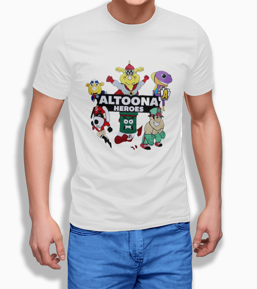 Altoona Heroes Cartoon Characters Collaboration T-Shirt