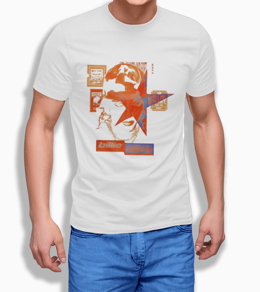 Billie Eilish Star Face Hit Me Hard T-Shirt