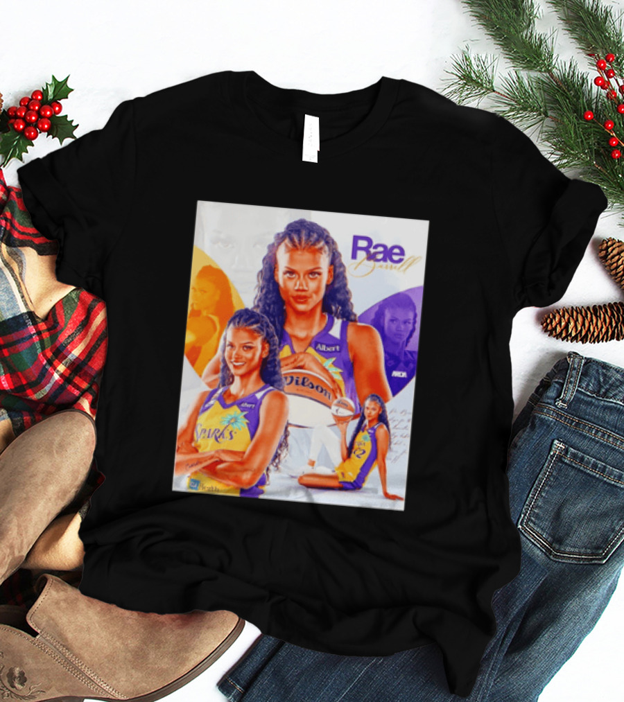 WNBA Rae Burrell Los Angeles Sparks No 22 Wilson Basketball Collage T-Shirt