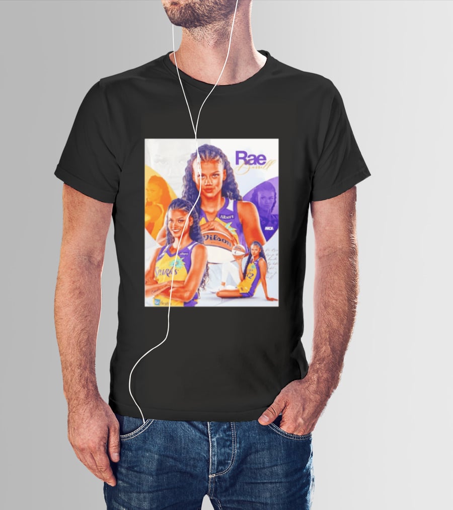 WNBA Rae Burrell Los Angeles Sparks No 22 Wilson Basketball Collage T-Shirt