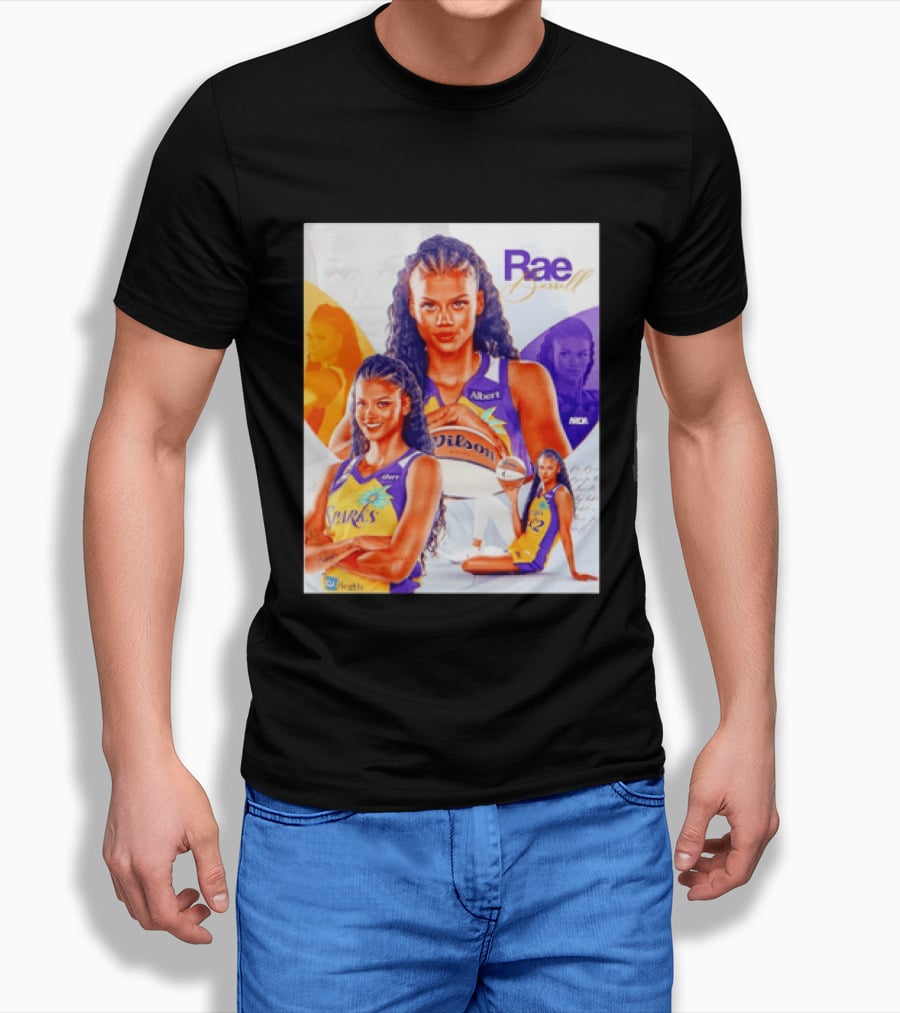 WNBA Rae Burrell Los Angeles Sparks No 22 Wilson Basketball Collage T-Shirt