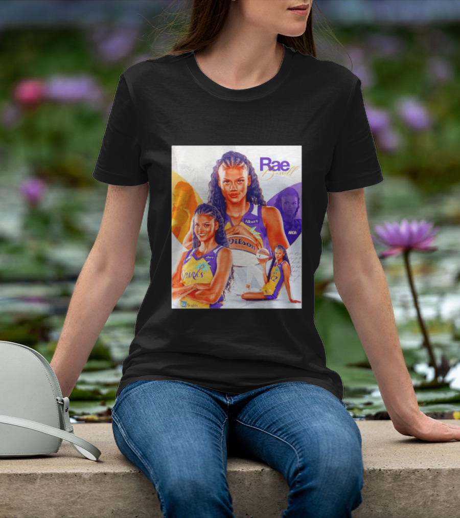 WNBA Rae Burrell Los Angeles Sparks No 22 Wilson Basketball Collage T-Shirt