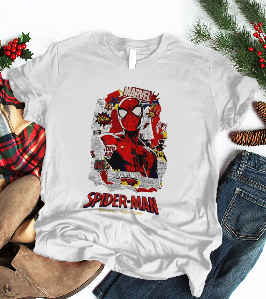 Marvel Spider Man Brand New Day Comic Collage T-Shirt