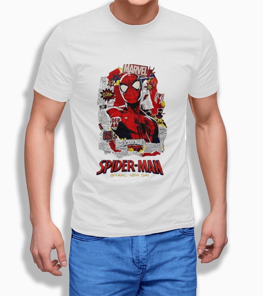 Marvel Spider Man Brand New Day Comic Collage T-Shirt