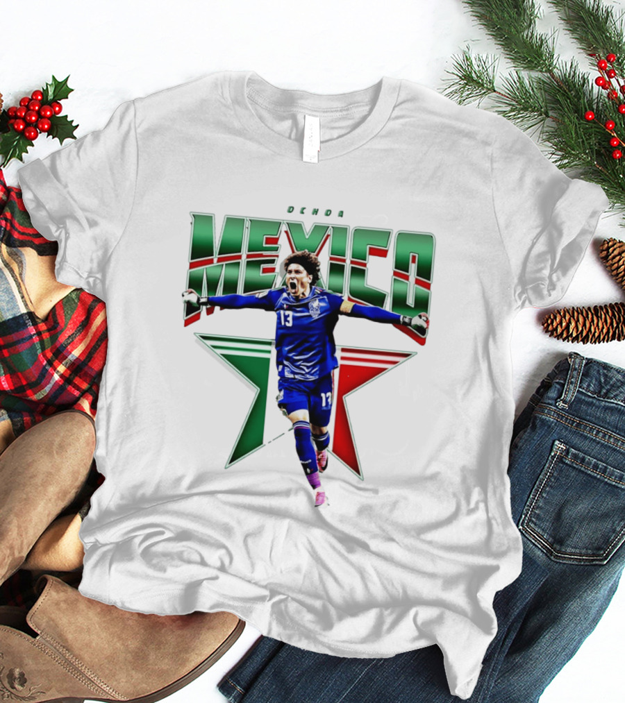 Ochoa Mexico 13 Goalkeeper Tri Color Starburst T-Shirt