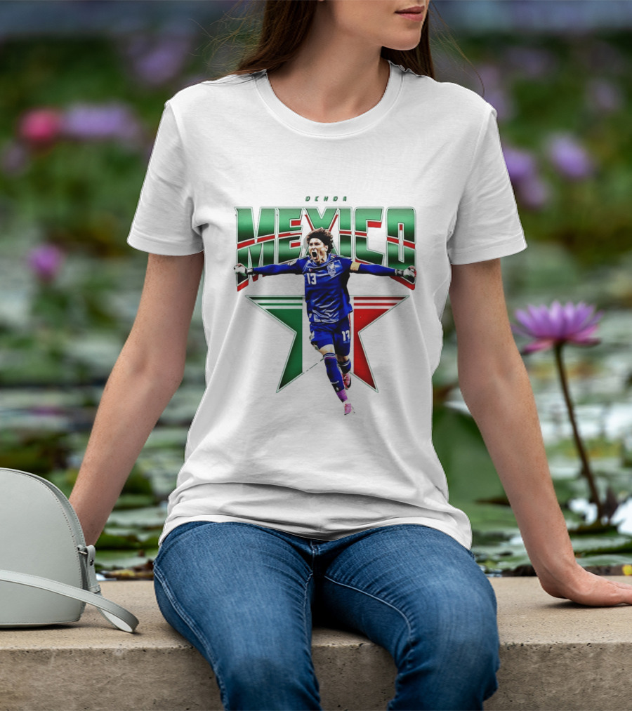 Ochoa Mexico 13 Goalkeeper Tri Color Starburst T-Shirt