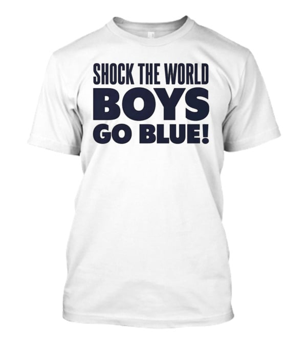 Shock The World Michigan Men's Basketball Boys Go Blue T-Shirt