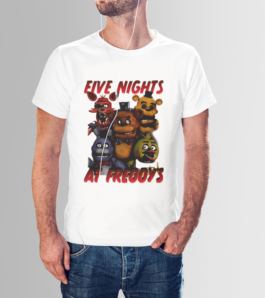 Five Nights At Freddy's Cartoon Characters Freddy Bonnie Chica Foxy T-Shirt