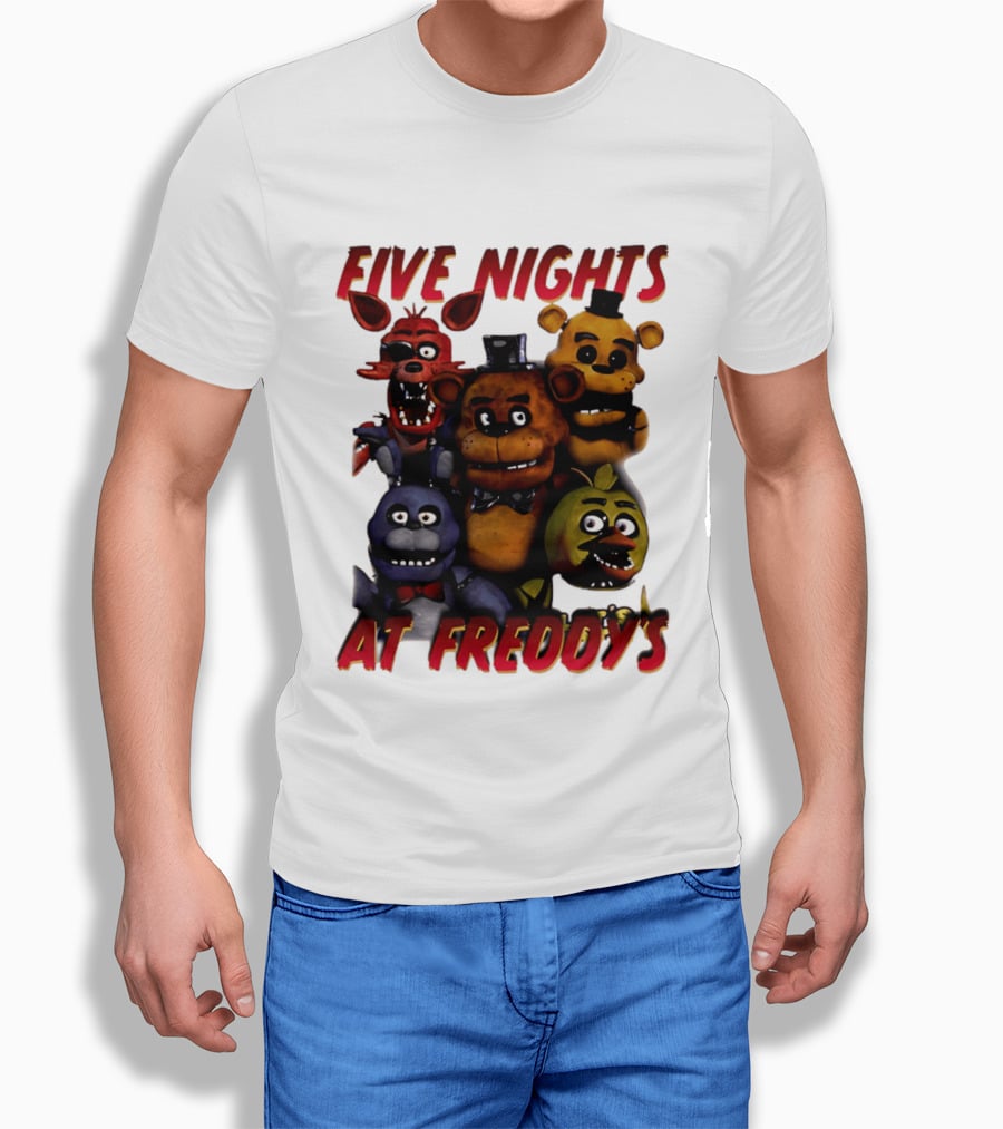 Five Nights At Freddy's Cartoon Characters Freddy Bonnie Chica Foxy T-Shirt