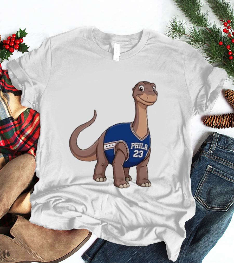 Phila 23 Dinosaur In Philadelphia 76ers Basketball Jersey T-Shirt