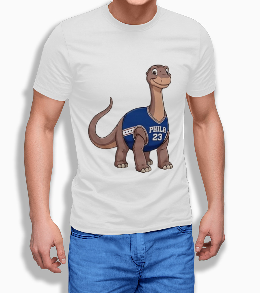 Phila 23 Dinosaur In Philadelphia 76ers Basketball Jersey T-Shirt