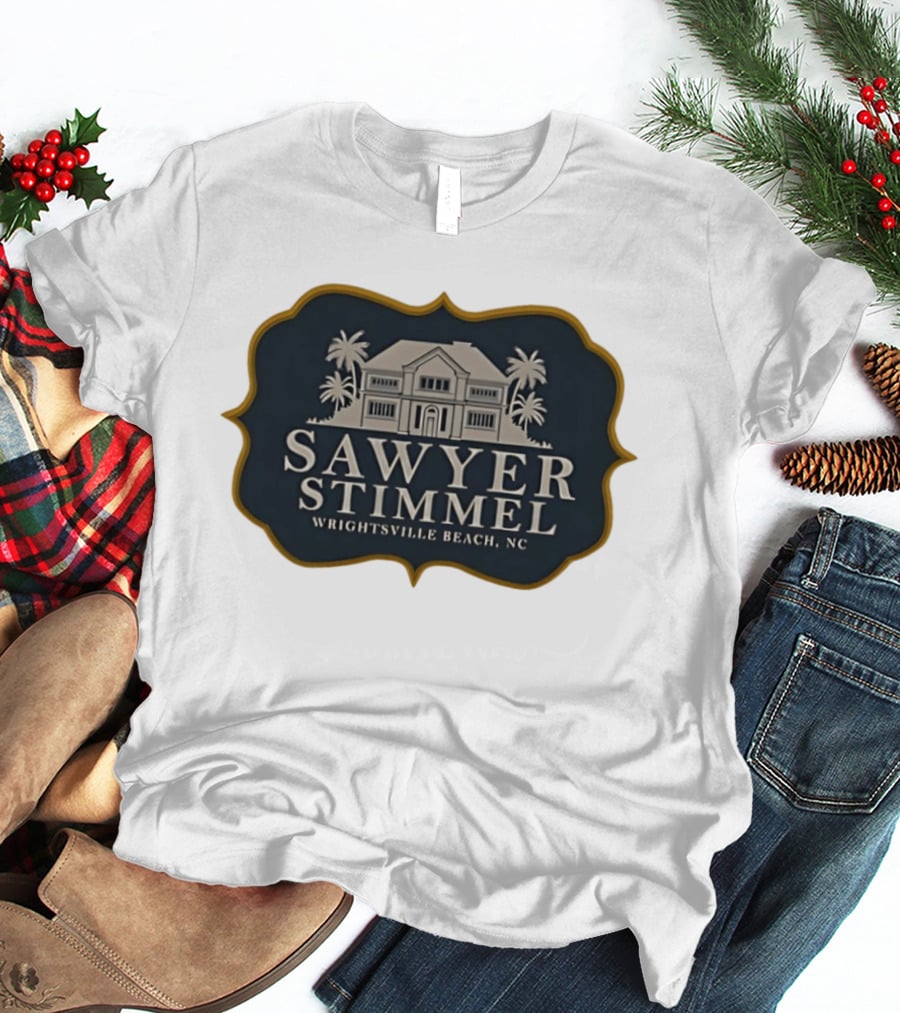 Sawyer Stimmel Wrightsville Beach NC House And Palm Trees T-Shirt