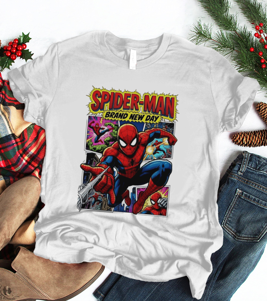 Spider Man Brand New Day Collage Marvel Comic Adventure T-Shirt
