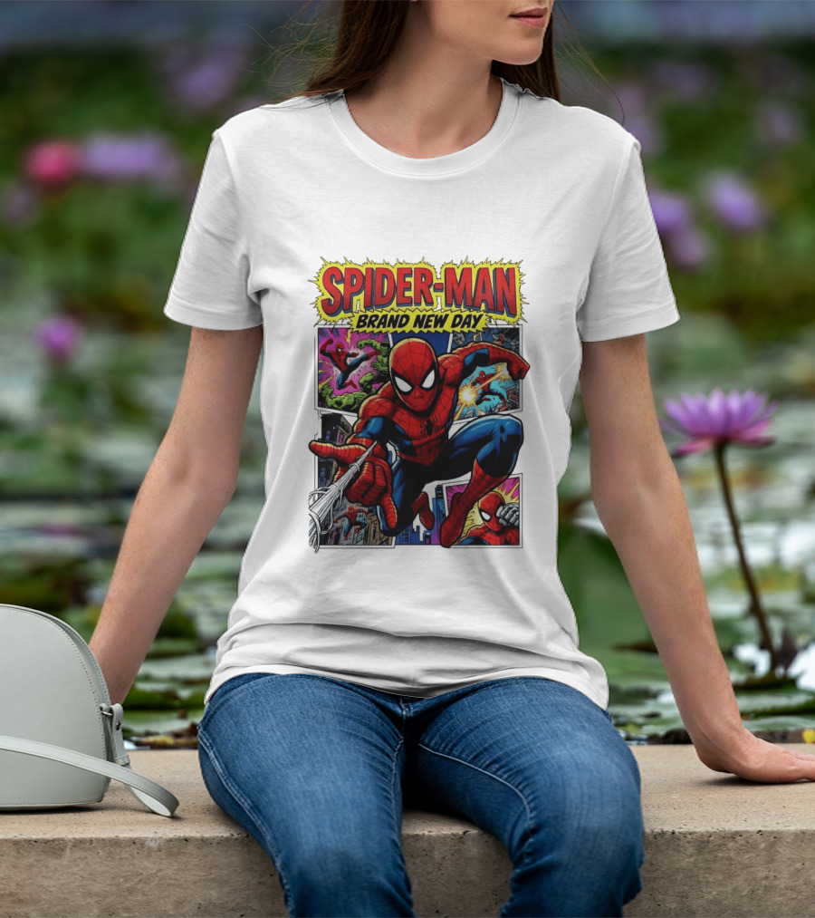 Spider Man Brand New Day Collage Marvel Comic Adventure T-Shirt