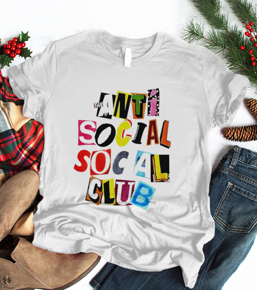 The Anti Social Social Club ASSC Collage Colorful T-Shirt