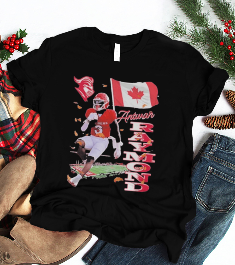Antwan Raymond Rutgers Scarlet Knights Canadian Flag Football T-Shirt