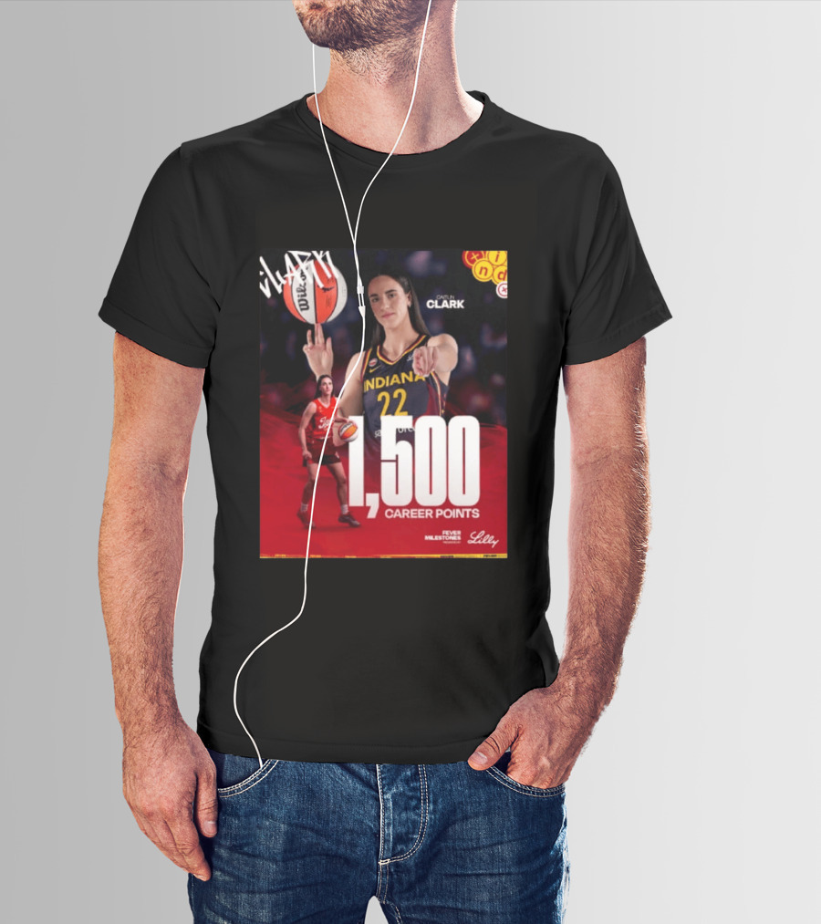 Caitlin Clark Indiana Fever 1500 Career Points Milestone Celebration WNBA Fever Milestones T-Shirt